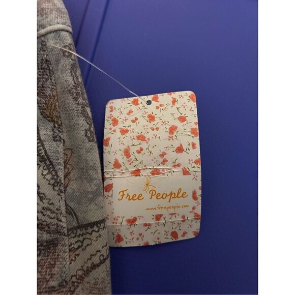 Free People limestone paisley flare legged pants size 25 C4-8 - Picture 5 of 5